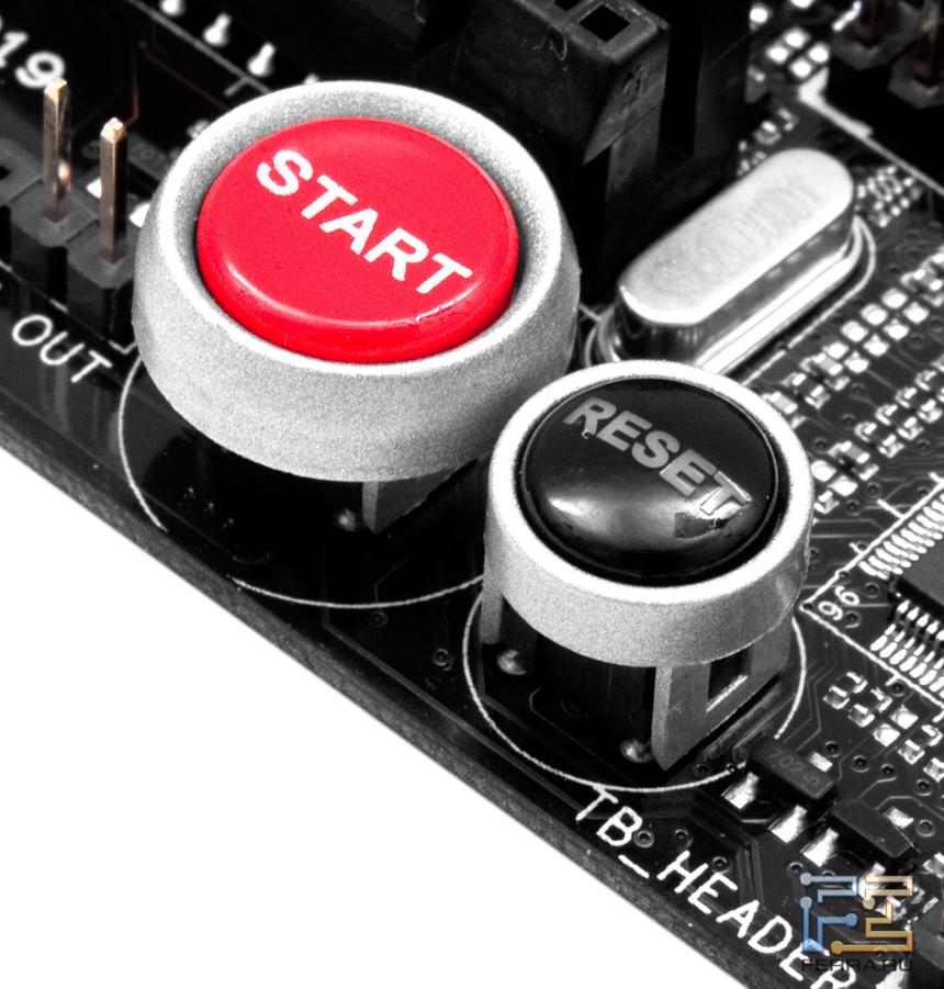 ASUS Maximus V Gene, кнопки включения/перезагрузки системы