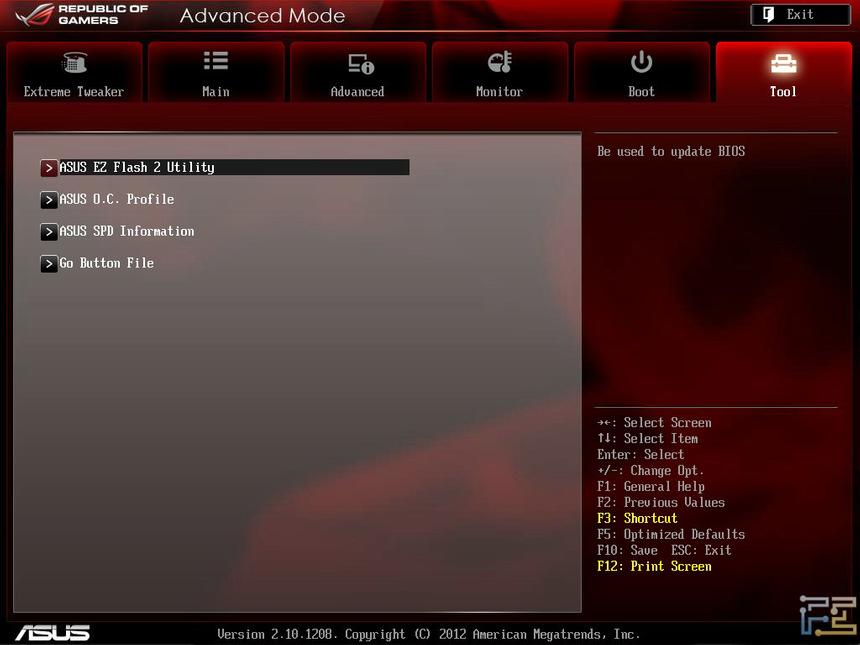 ASUS Maximus V Gene, меню Tool
