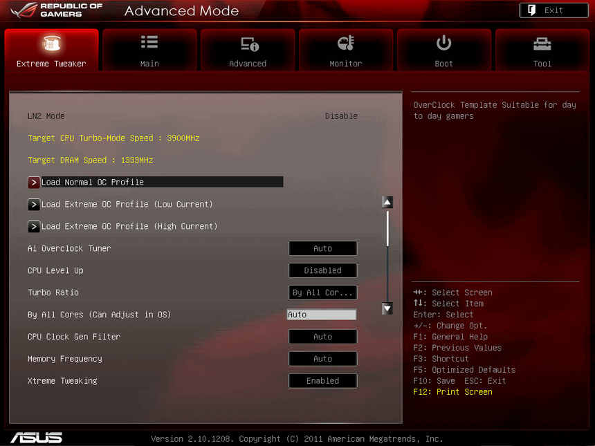 UEFI, меню Extreme Tweaker