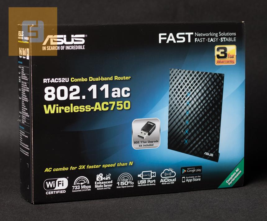 Упаковка маршрутизатора ASUS RT-AC52U