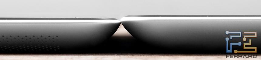 Сравнение толщины iPad 2 и нового iPad