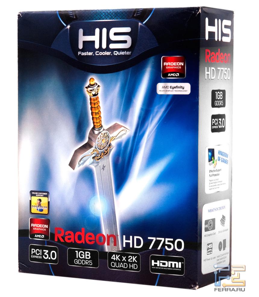 Упаковка видеокарты HIS HD7750