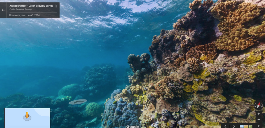 Большой барьерный риф на «Картах Google»
