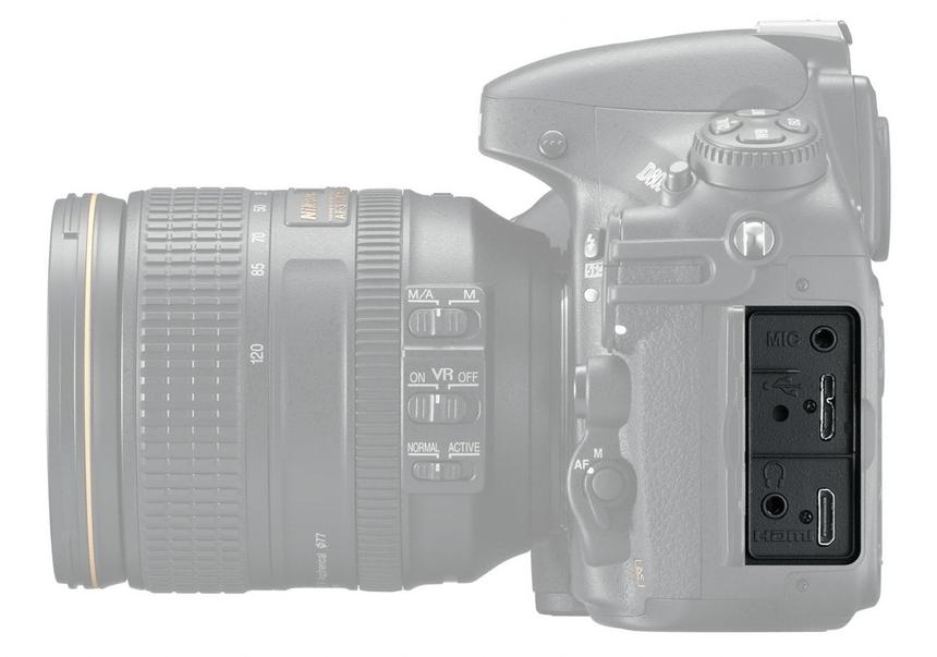 Левая сторона корпуса Nikon D800