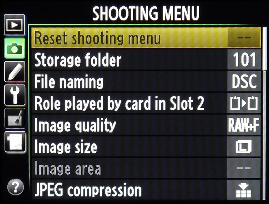 Интерфейс Nikon D610