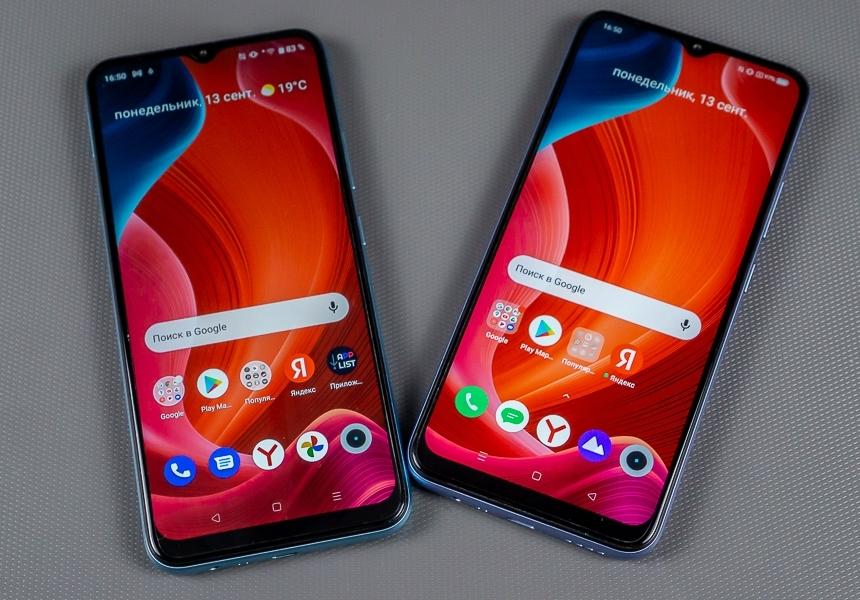 Слева — Realme C21Y, справа — Realme C25S