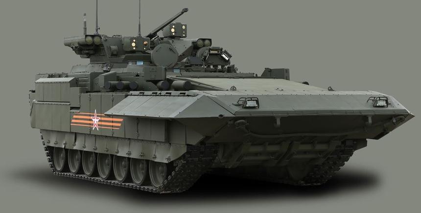 На тяжёлой БМП Т-15 Армата те же пакеты ДЗ Малахит нагляднее