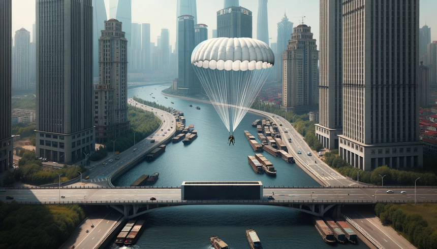 Падение китайского аэротакси не закончилось трагедией благодаря баллистическим парашютам