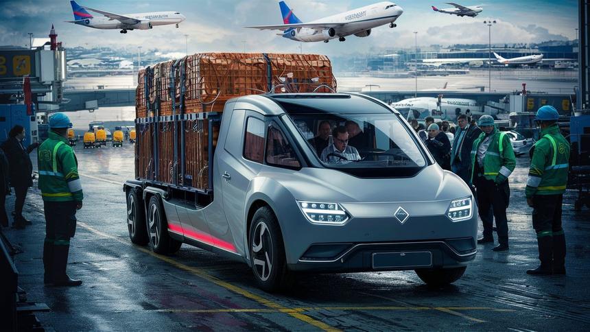 Первый российский грузовой электромобиль начал тестирование в аэропорту Пулково