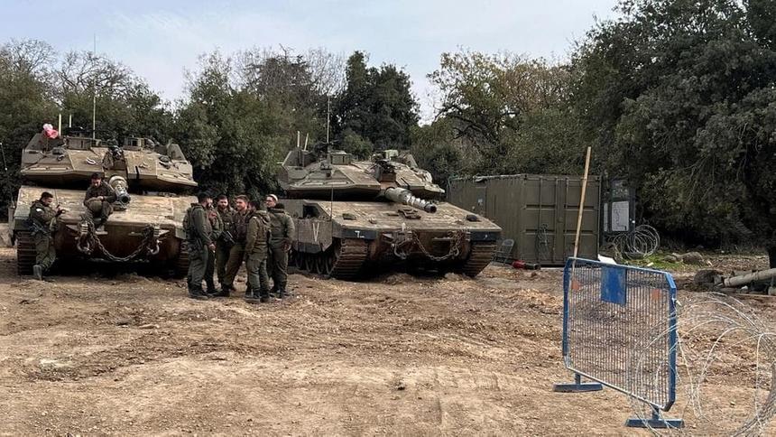 Израильские танки у границы с Сирией, 7 декабря 2024 года