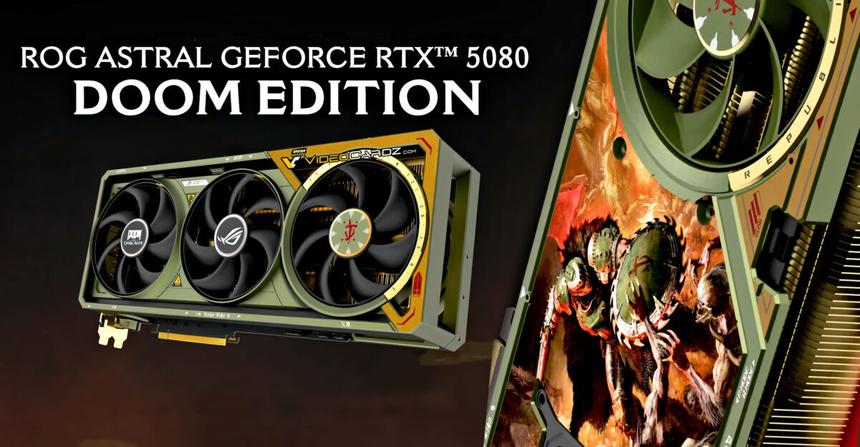 Asus анонсировала RTX 5080 стилизованную под грядущую DOOM Dark Ages