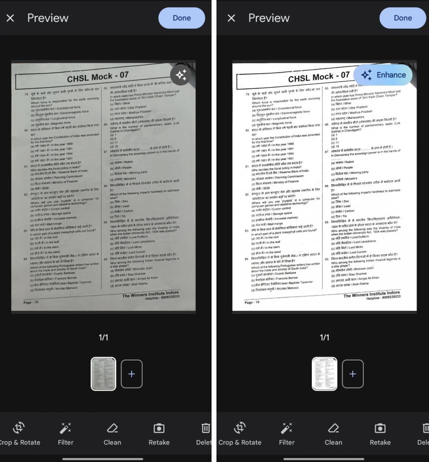 Google добавила в Диск функцию улучшения качества изображения документов