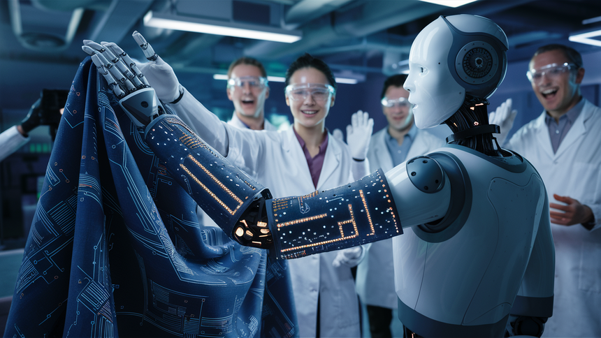 Ученые создали ткань, придающую роботам чувствительность кожи