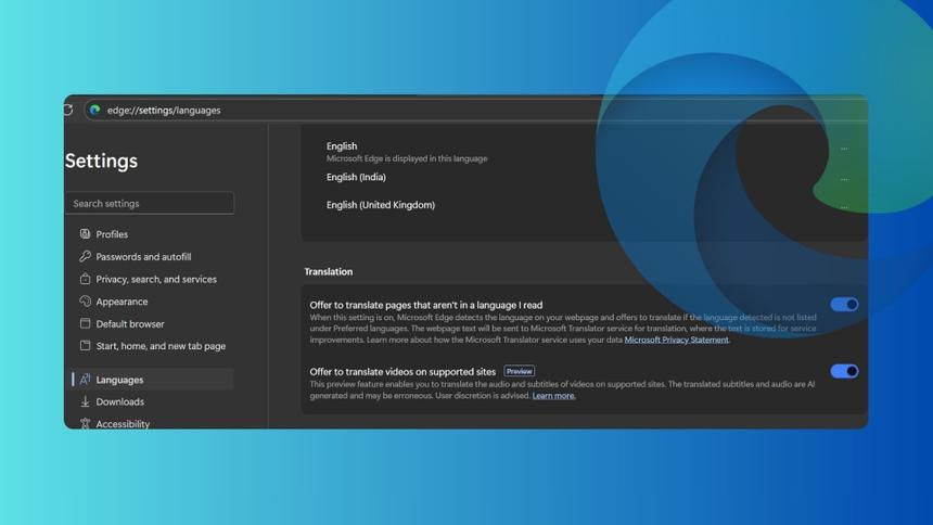 Microsoft Edge научился переводить звук видео в реальном времени, но только на Windows 11