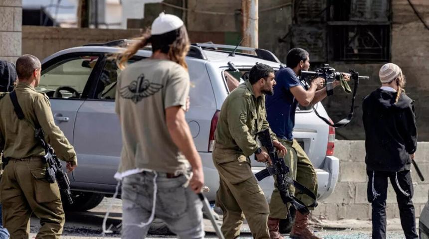 Разборки израильской милиции поселенцев с палестинцами на Западном Берегу