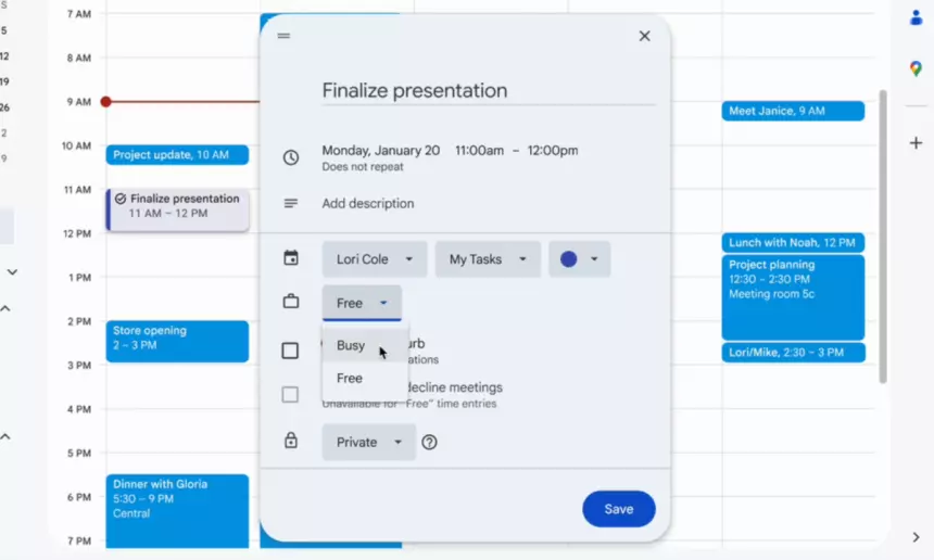 Google Календарь позволит бронировать время для задач, чтобы вас не отвлекали