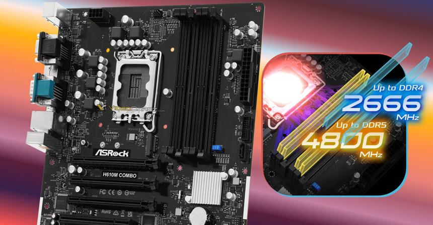ASRock выпустила материнскую плату H610M COMBO, одновременно поддерживающую DDR4 и DDR5