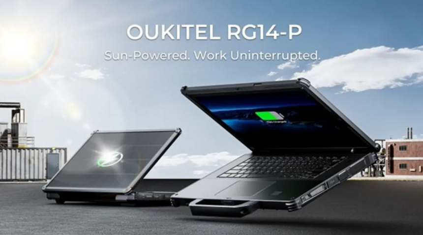 Oukitel показала ноутбук со встроенной солнечной батареей